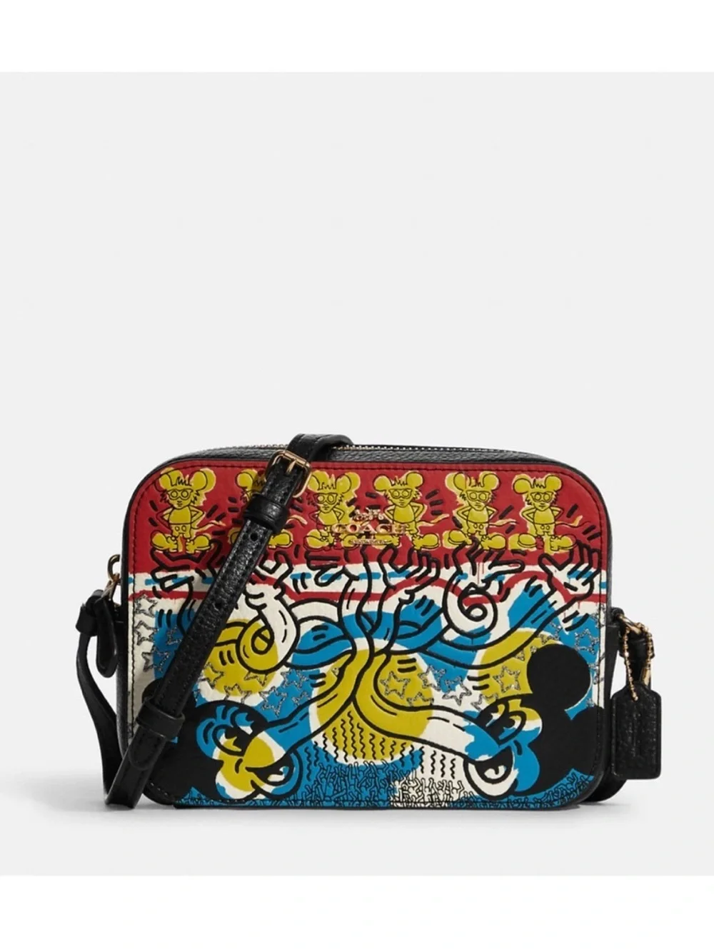 Coach Disney Mickey Mouse X Keith Haring Mini Camera Crossbody Bag